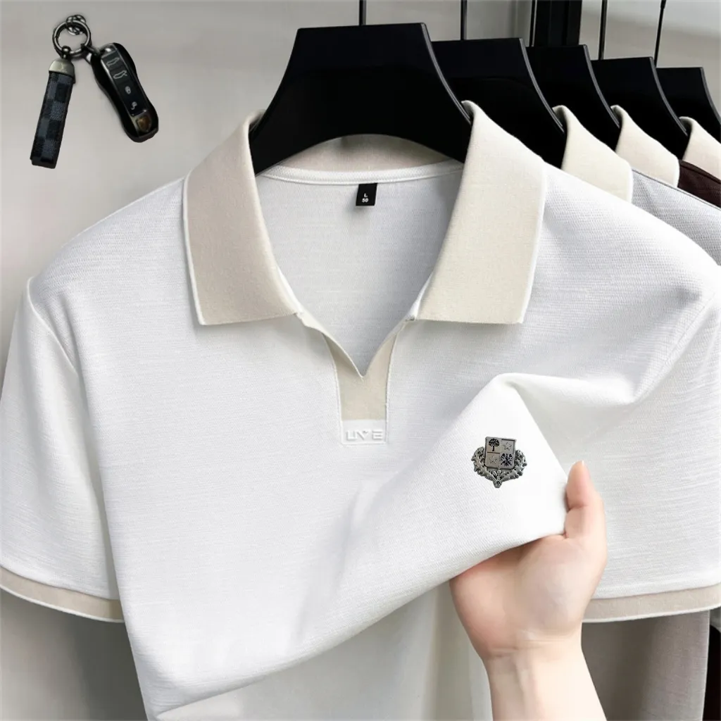[LP]🎁Free BMW keychain🔑26 spring and summer high-quality men's lapel polo shirt short-sleeved, made of high-quality Xinjiang mercerized cotton fabric, novel colors, fashionable and elegant. It has breathable sweat-absorbing performance. It feels very delicate and textured. All details are made with advanced hardware craftsmanship LOGO on the chest, which embodies the three-dimensional effect. It conforms to the consistent design style of the brand. ️Fashionable T-shirt with great upper body effect. ️It can be worn casually or for business, and it can be worn alone without any problem! Sizes: M-4XL (maximum weight can be worn), please state your height and weight when placing an order.